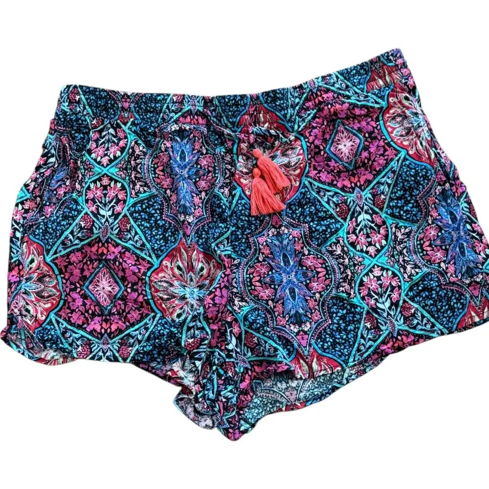 2 Pairs Size XL Gap Drawstring Tropical Print Tassel Tie Shorts